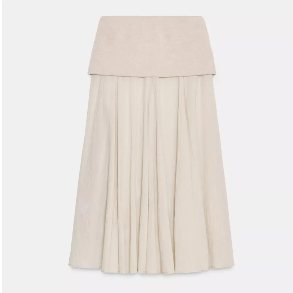 Zara NWT matching 2 piece top & skirt co-ord set, flowy drop waist midi skirt - Image 6