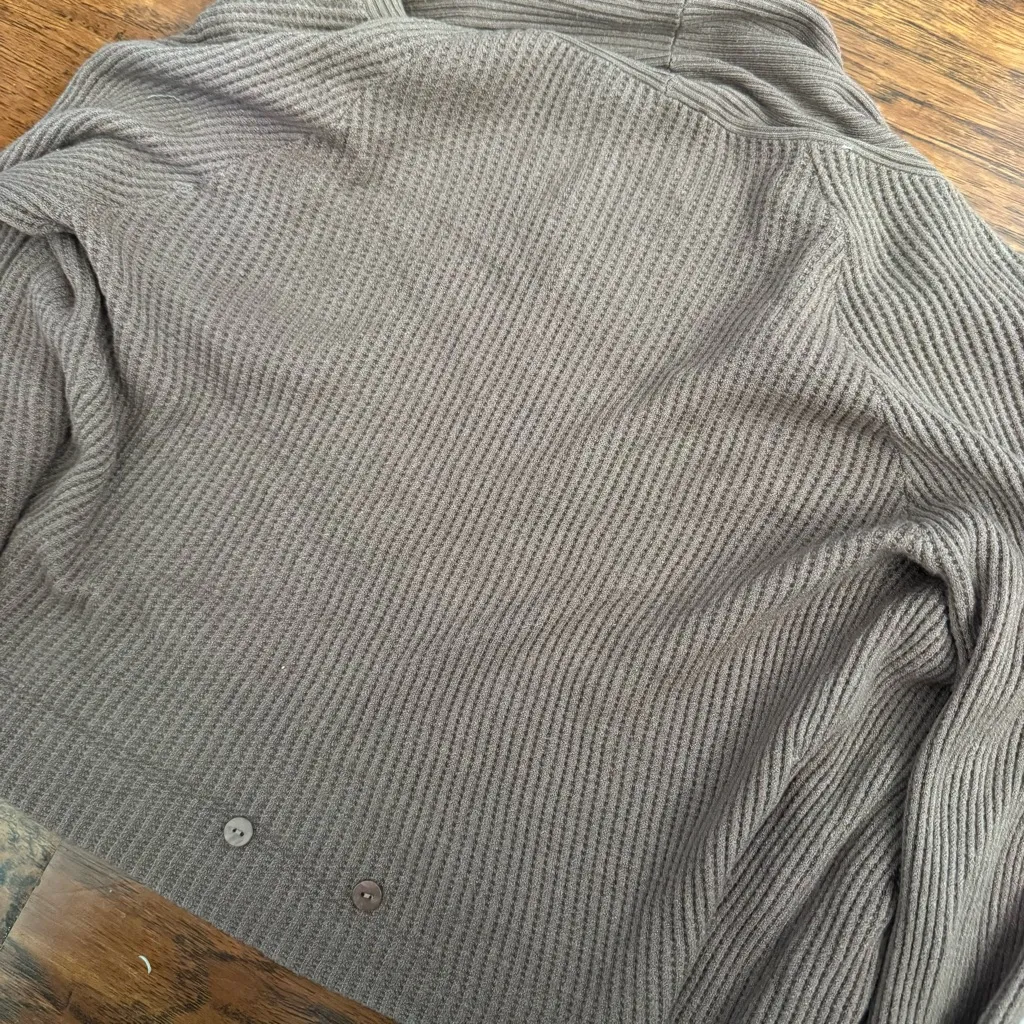 Lovestitch Chocolate Brown Ribbed Cardigan - Image 4