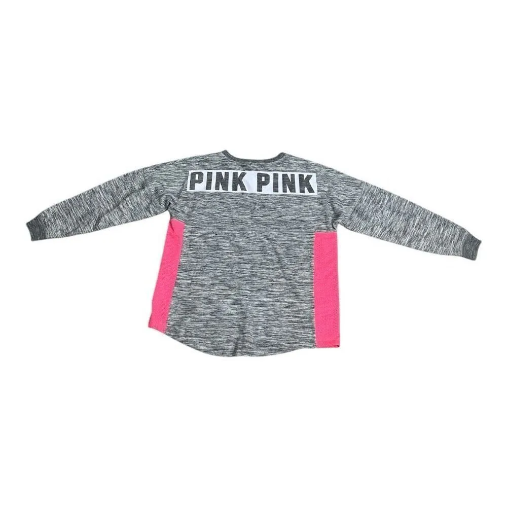 Pink Victoria Secret Sweatshirt Size L Pink Gray Pullover Crewneck Cotton Blend - Image 6
