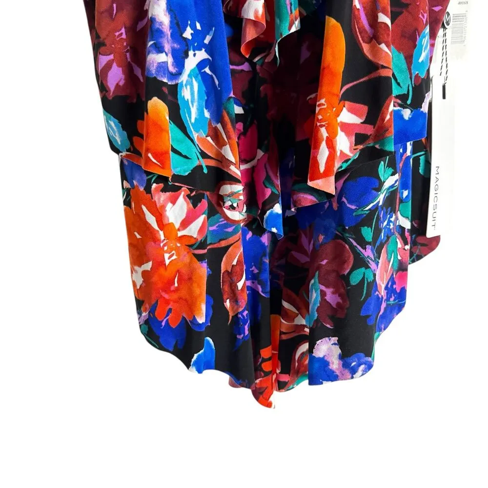 Magicsuit Flower Child Floral Separate Rita Ruffle Tankini Swimsuit Top Size 12 Blue - Image 6