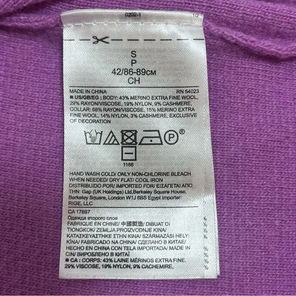 Banana Republic Filpucci Merino Wool Blend Purple Crewneck Sweater Size Small - Image 9