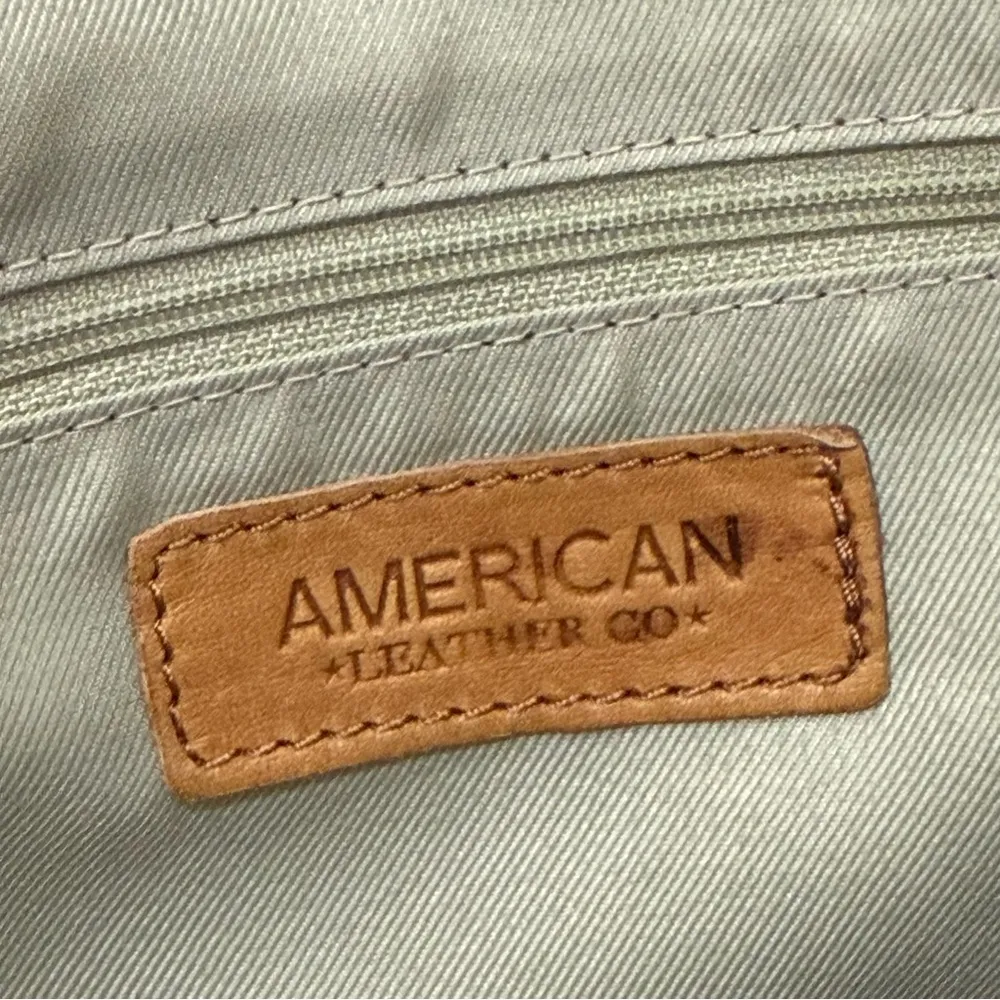 American Leather Co. Lenox Triple Entry Cafe Latte Satchel Double Strap Shoulder Tan - Image 14