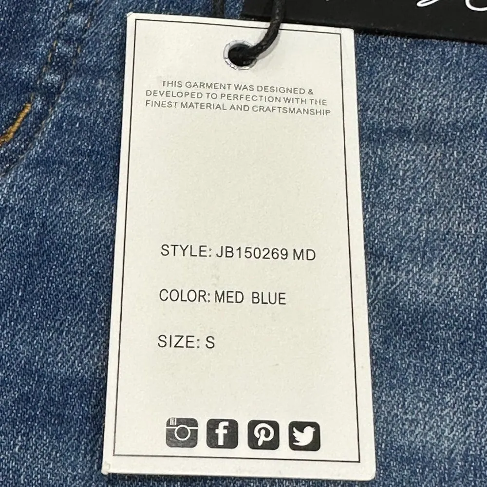 Judy Blue JB150269 Hey There Double Button Tummy Control Denim Jean Shorts Small - Image 8