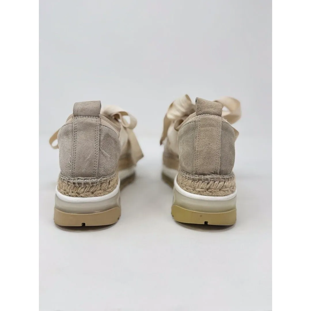 Free People Chapmin Womens Shoes Beige Suede Espadrille Sneaker Chunky 38 US 7.5 - Image 9