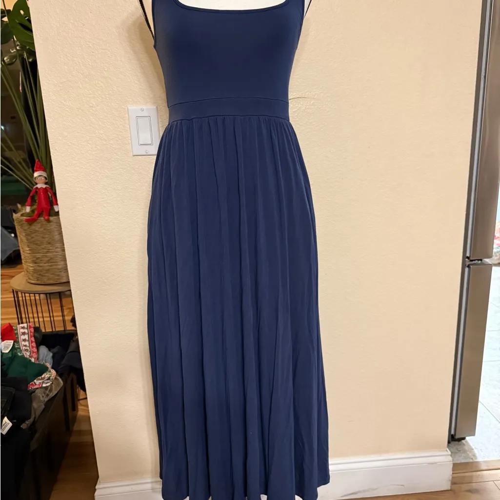 WILFRED FREE ARITZIA NAVY BLUE DRESS HERS SMALL SOFT STRETCHY - Image 2