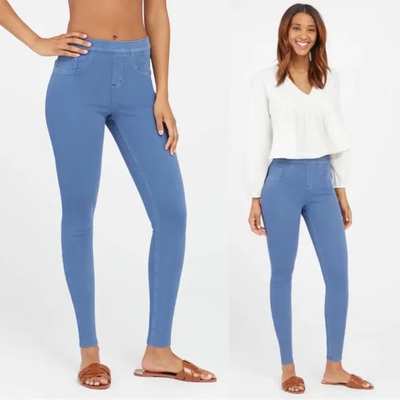 SPANX • Jean-ish® Ankle Leggings skinny jeans jeggings pull on Indigo Haze blue - Image 2