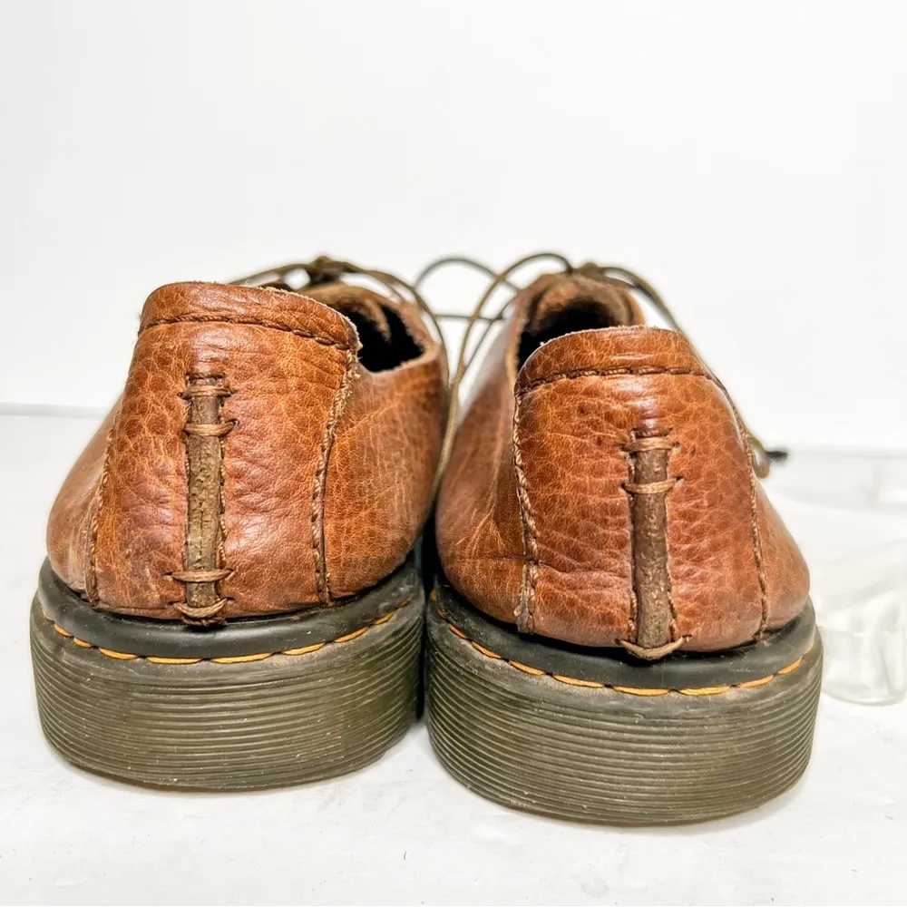 VTG Y2K Dr. Martens Elsfield Brown Tan Leather Chunky Oxfords Size 9 Women’s - Image 3