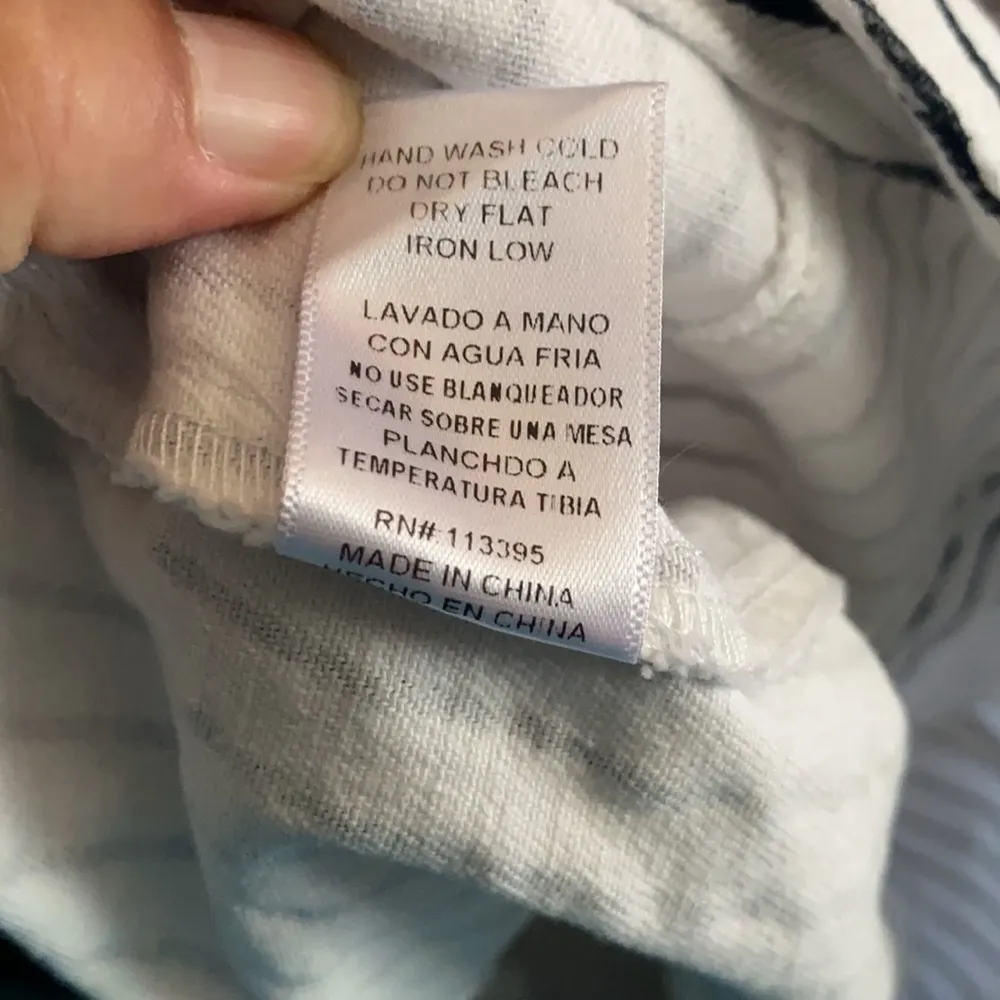 Altar’d State White/Black Stripe Denim Skirt Sz L - Image 7