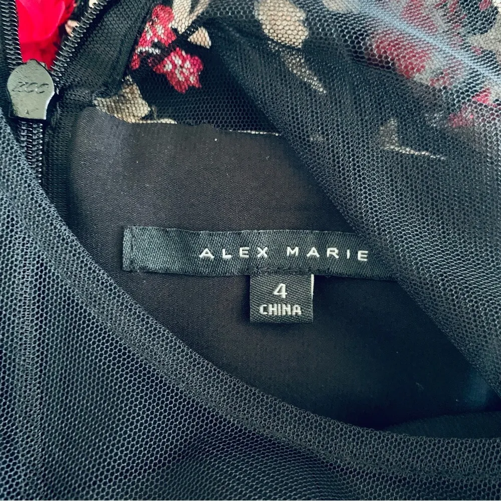 NWOT Alex Marie Embellished Tulle Floral Embroidered Maxi Gown Dress | Size 4 - Image 10