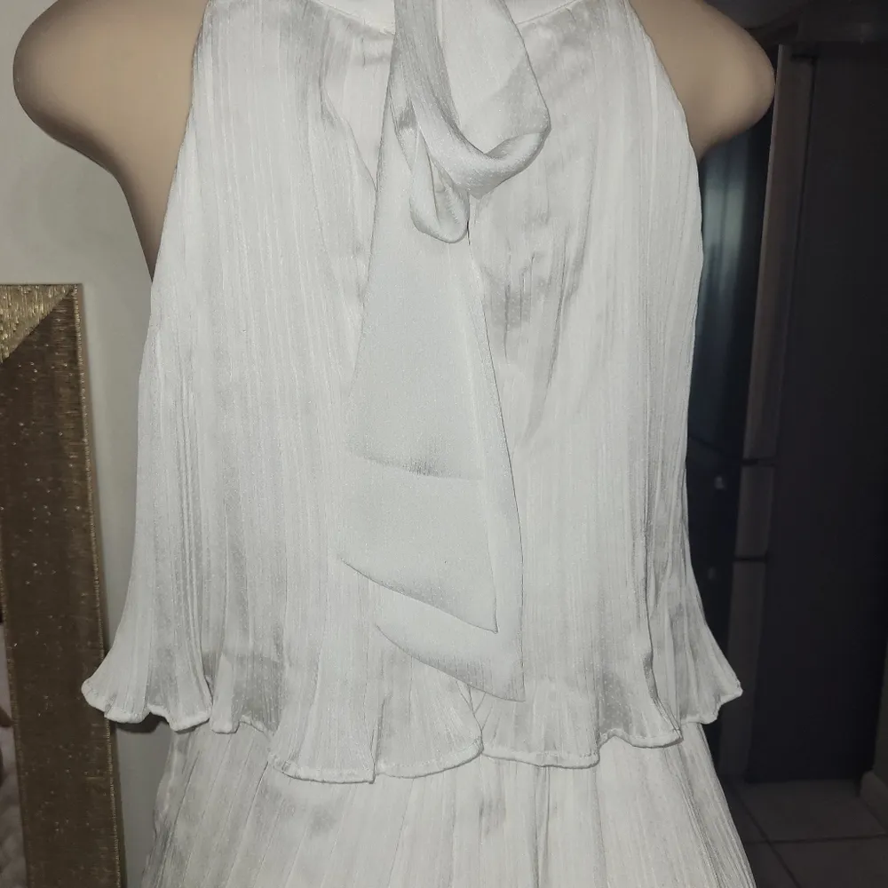 Lulu's Elegant White Halter Mini Dress - Image 6