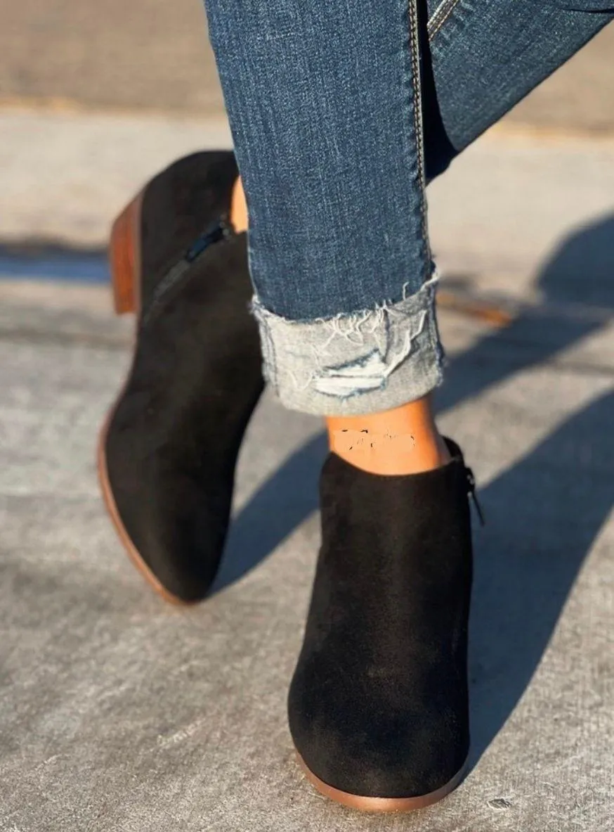 Micro Suede Black Ankle Bootie  - Image 2