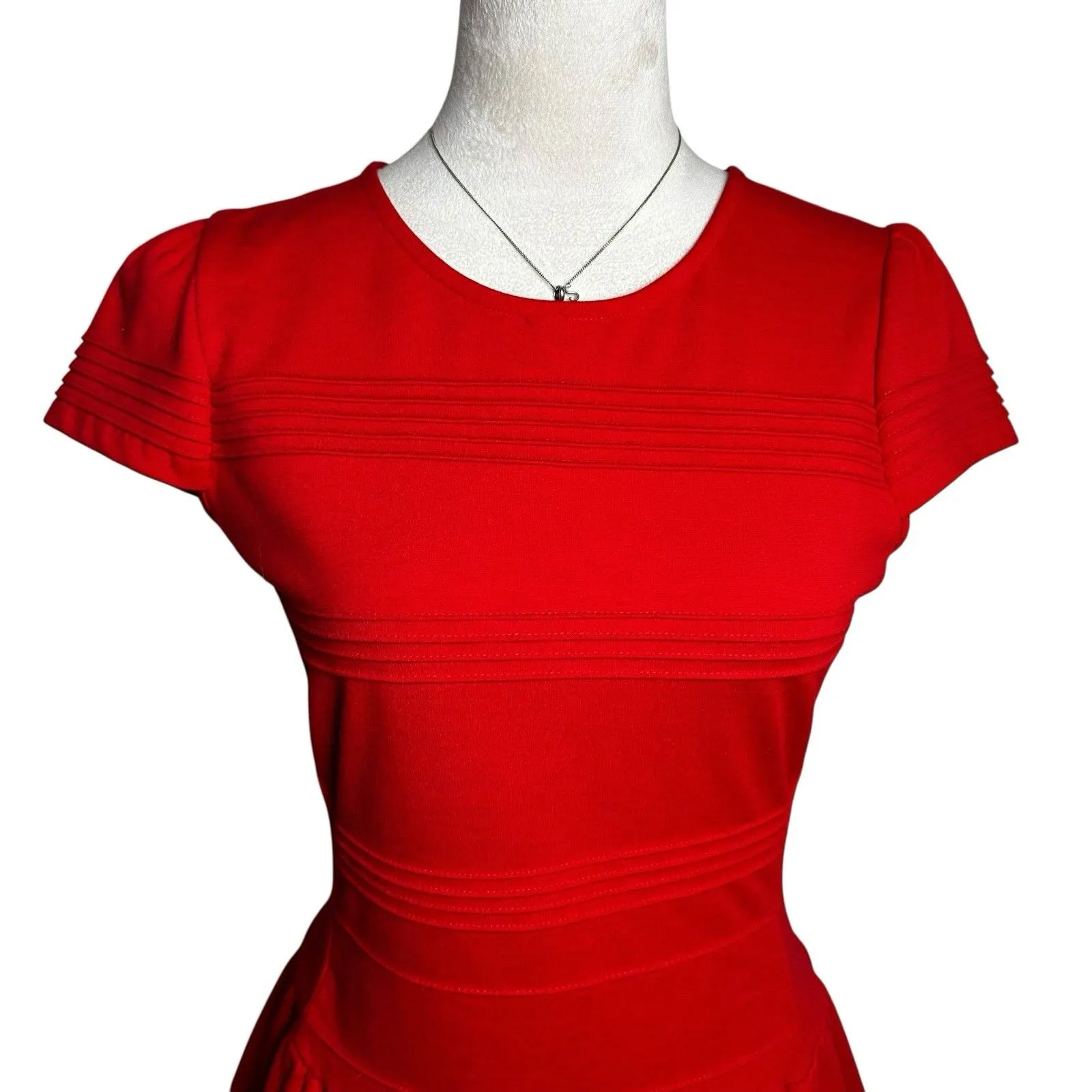 Girls From Savoy Anthropologie Taylor Swift Red Knit Skater Mini Dress Size 4 - Image 6