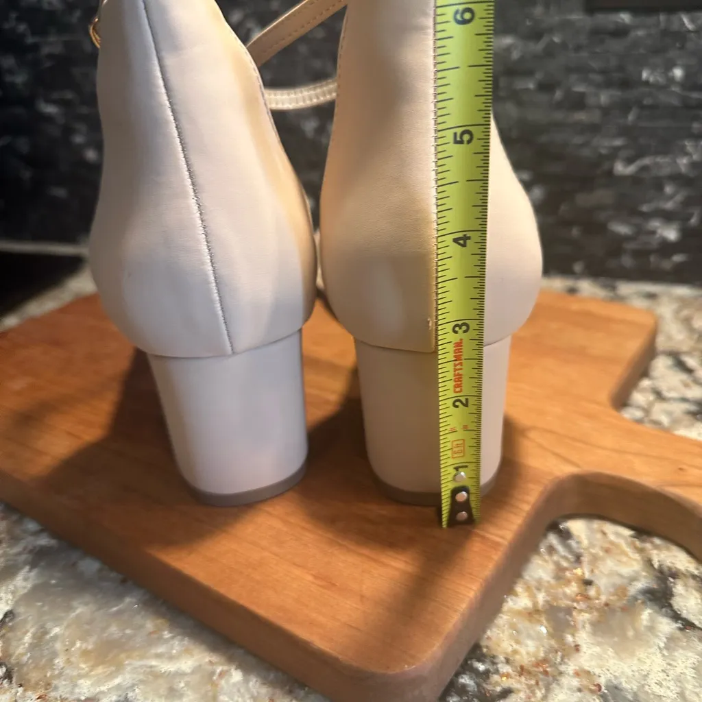 Dream Pairs Size 10 Nude Open Tor Pump Ankle Strap Chunky Heel Sandal - Image 7