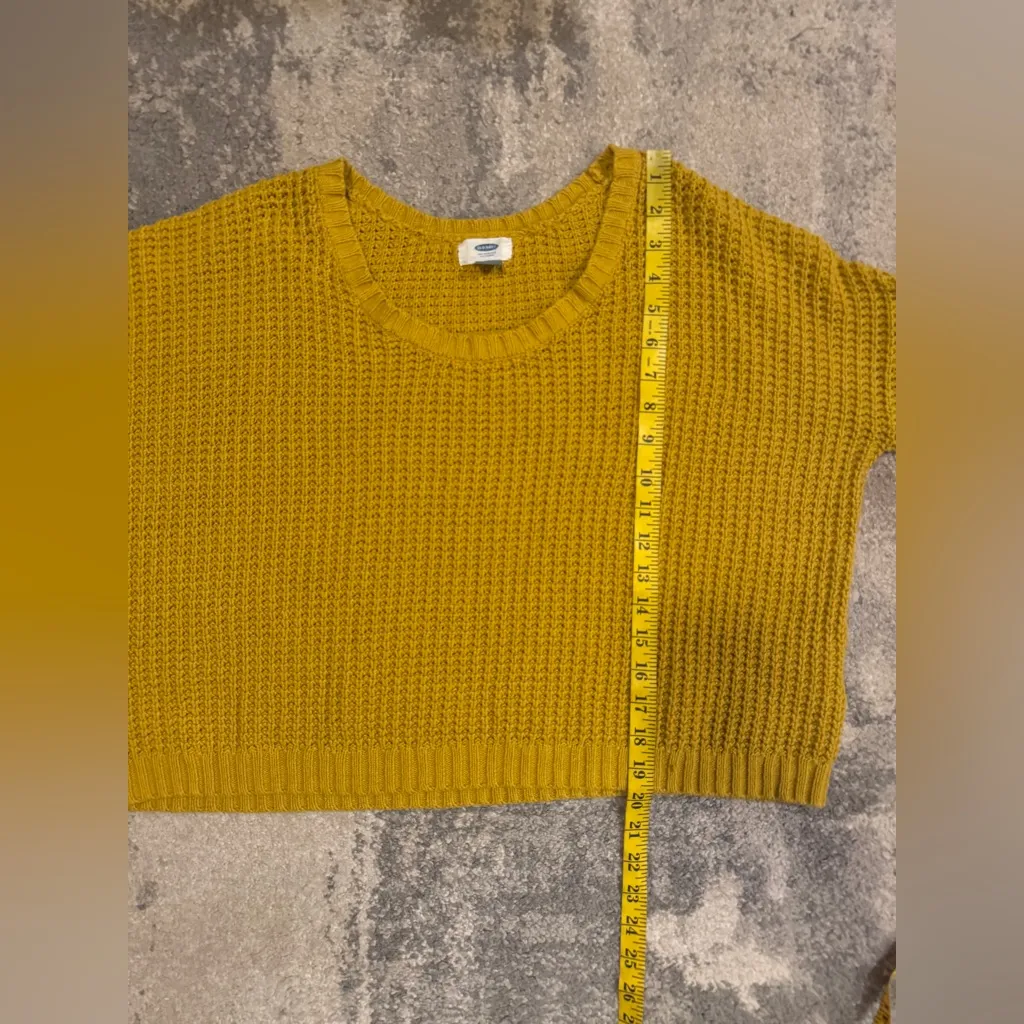 Mustard Yellow Women's Old Navy Crop Top Sweater - Image 6