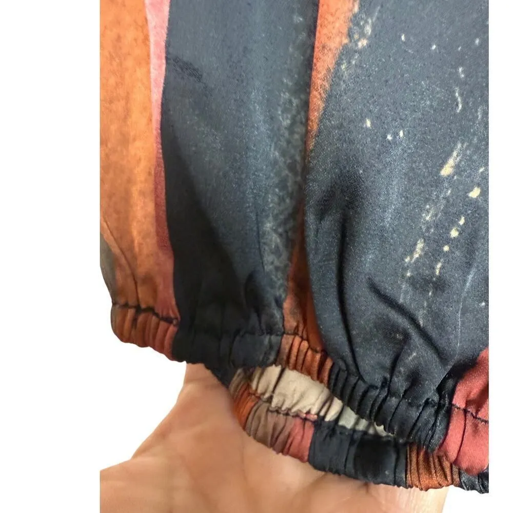 BURU Striped Satin Fall Blouse Sz. S - Image 5