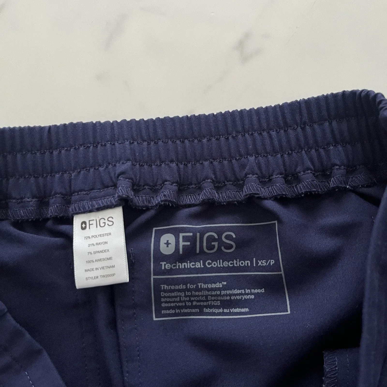 Figs Yola Scrub Skinny Pants Navy Blue Size Sz XS Petit Career Nurse office - Image 3