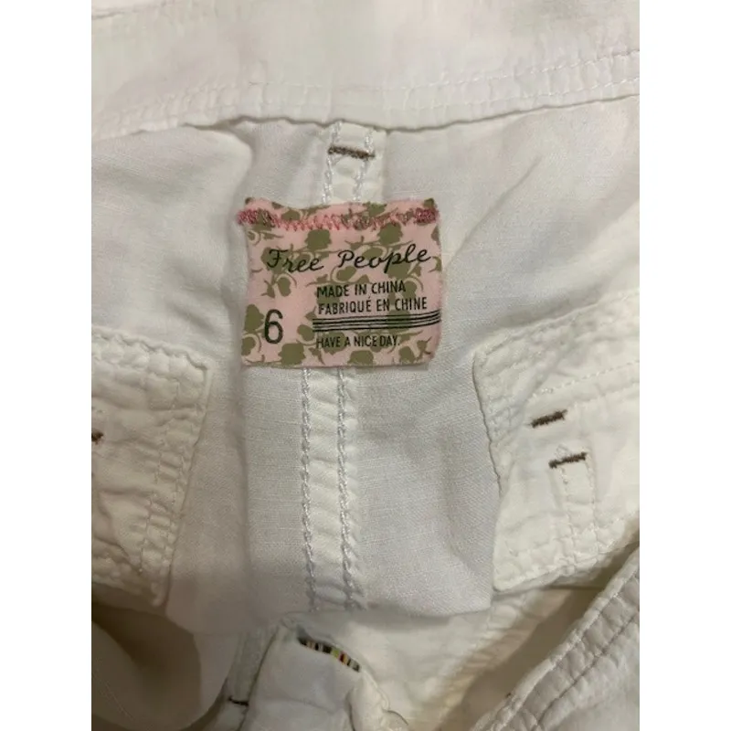 FREE PEOPLE Women's Low Rise Wide Leg Cotton Pants Sz 6 Relaxed Boho - Image 8