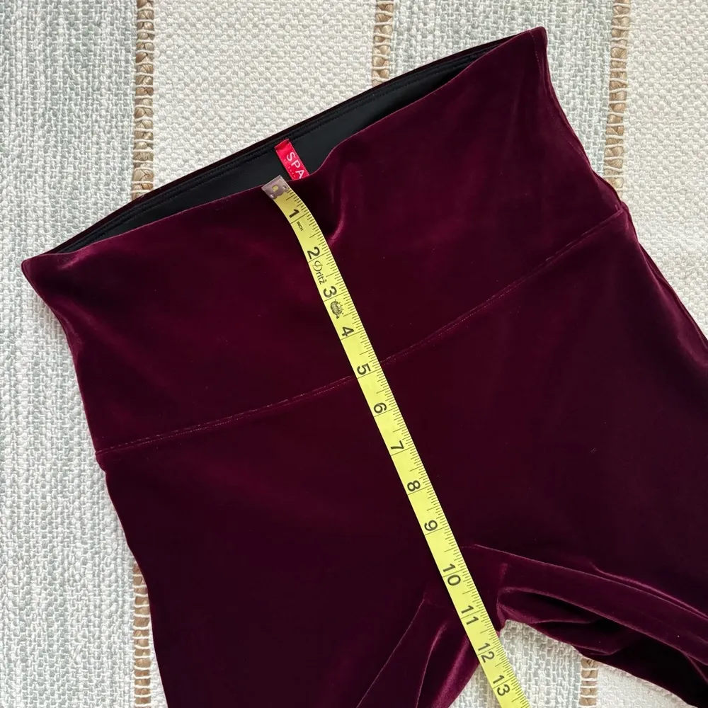 Spanx Velvet Rich Burgundy High Rise Pull-On Ankle Lounge Leggings Women’s Large - Image 8