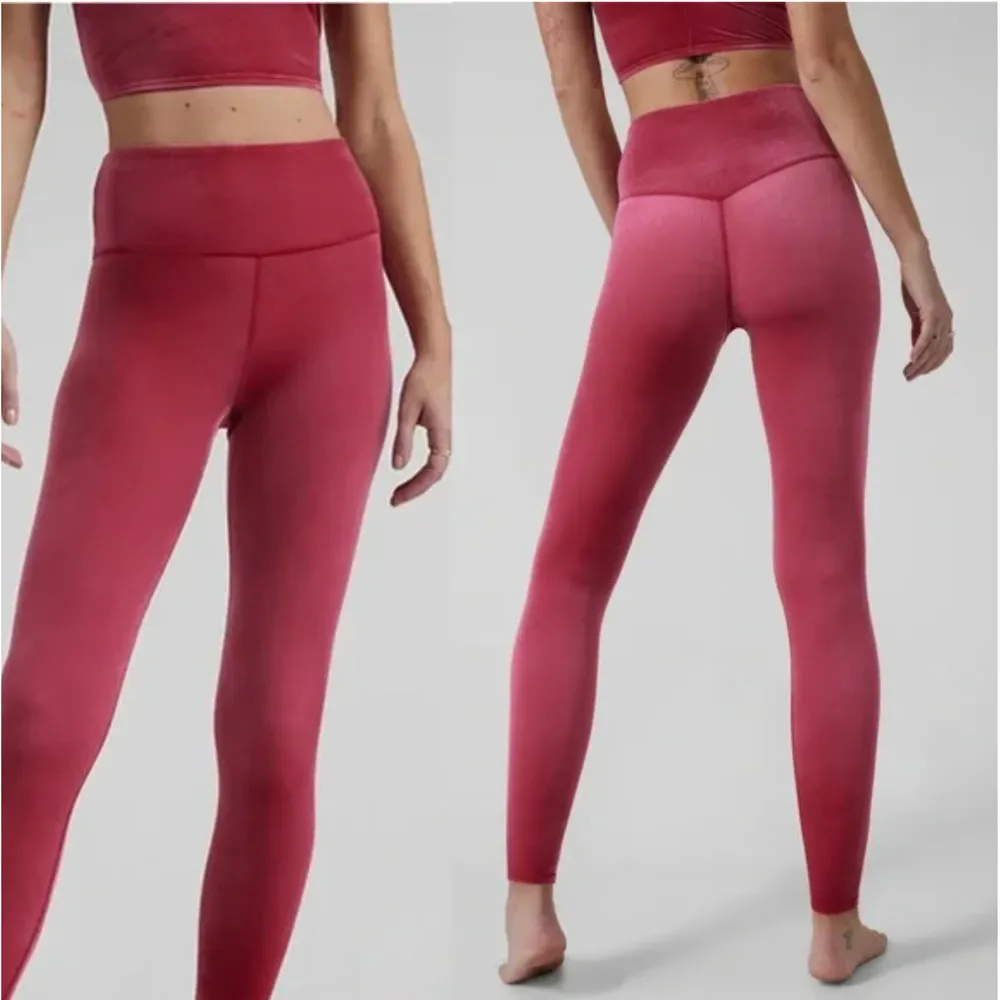 Athleta Elation Velvet Tight in Class Berry Women's Size Small - Image 2