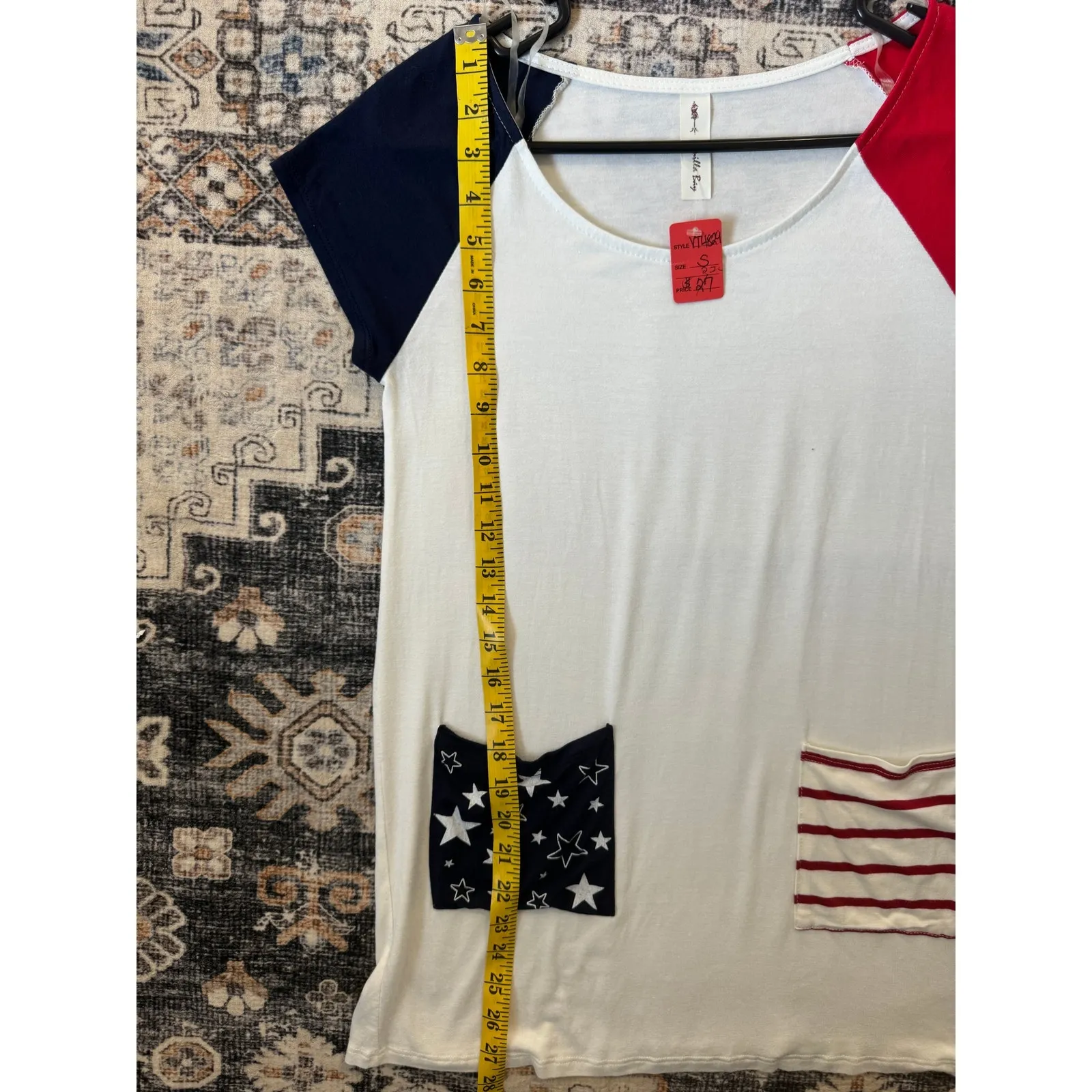 Patriotic‎ American Flag Top Small NWT July Fourth Memorial - Image 4