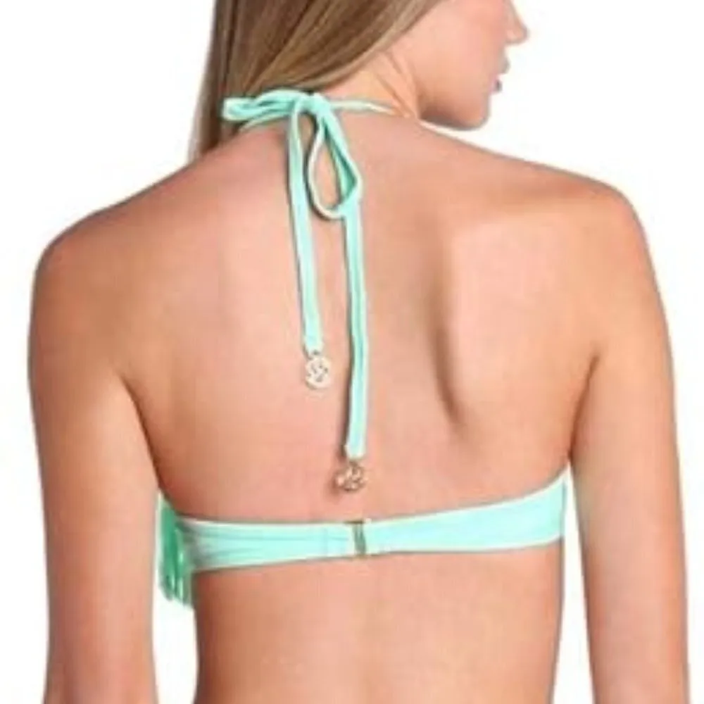 Luli Fama Women's Cosita Buena Fringe Underwire Bikini Top, Mint Convertible XS - Image 3