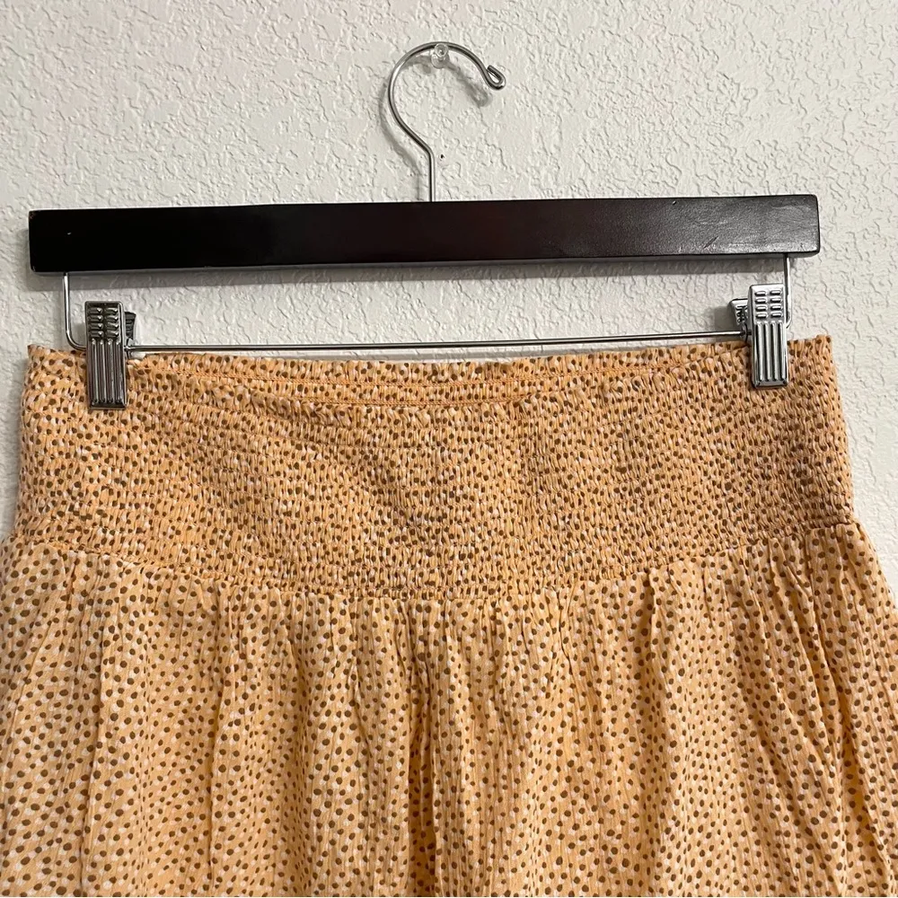 NWT Aerie Womens Shorts Orange Flowy Spotted Pull On Smocked Waist Size Large - Image 4