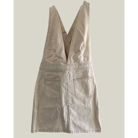 BDG Urban Outfitters Cotton Denim Overall Zip Up Dress With Pockets & Straps - Image 2