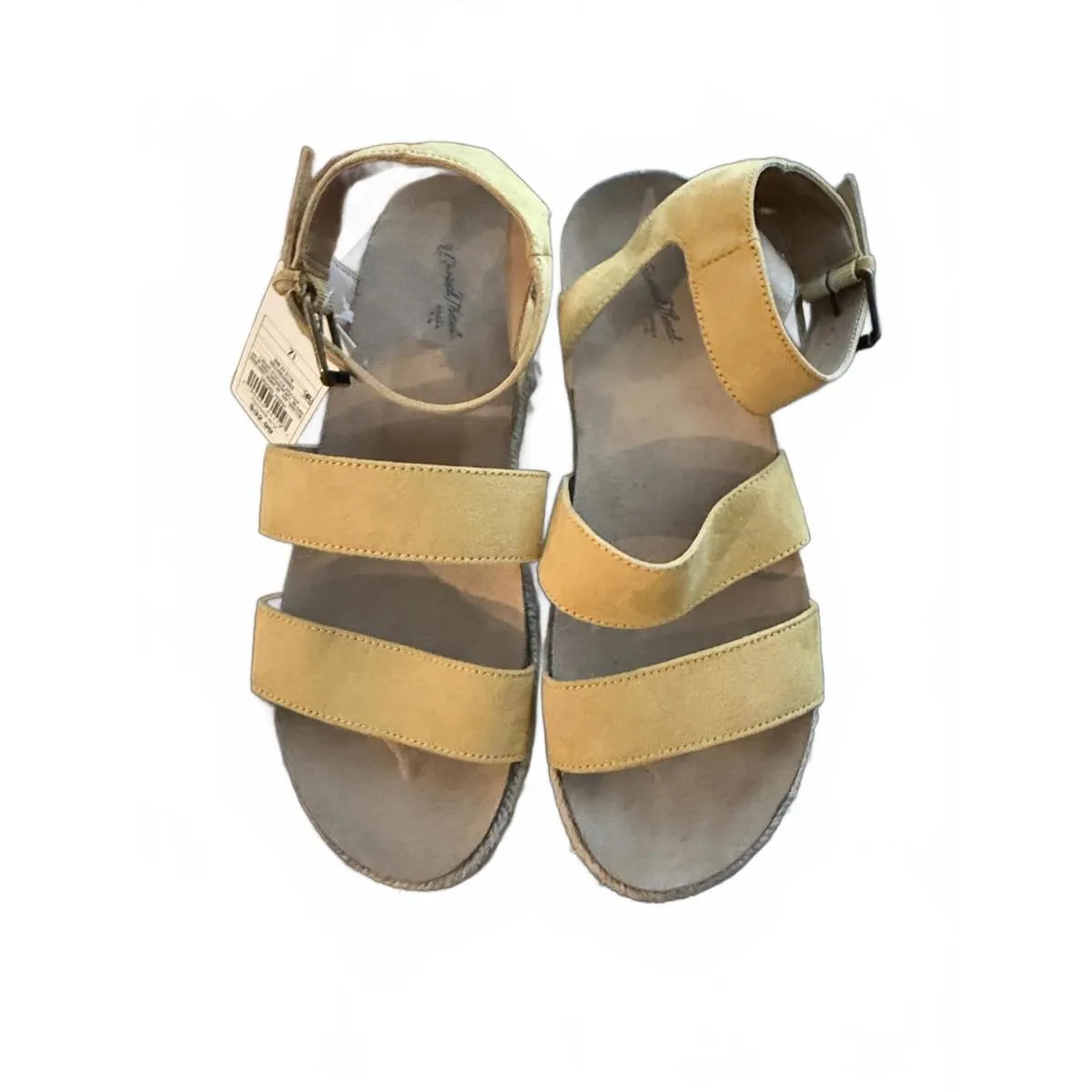 NEW Universal Thread Target Women's Sandals Size 7.5 Yellow Wedge Ankle Strappy - Image 5