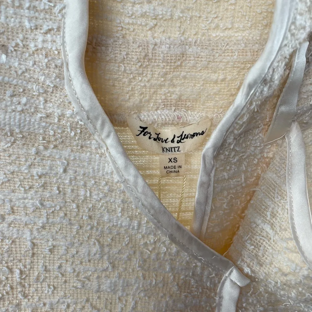 NWT For Love and Lemons x Free People Knitz‎ Andi Mini Skirt in Cream Size XS - Image 3