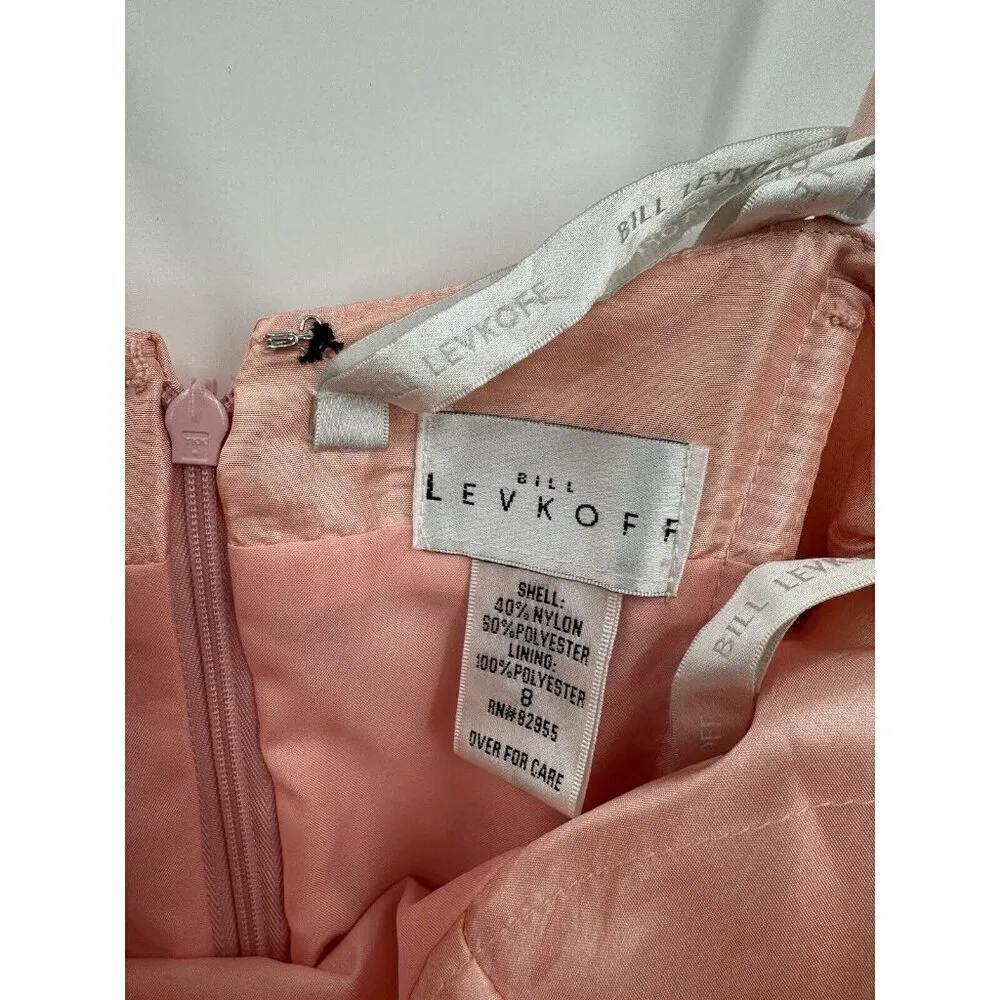bill‎ levkoff dress Women 8 Pink Lined Mini Formal Prom Cocktail Sweetheart Neck - Image 4