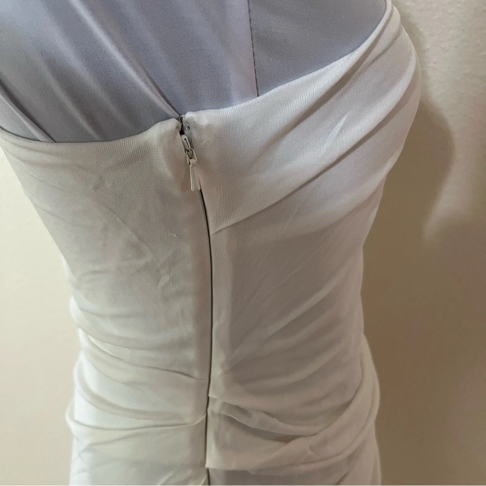 BARDOT Rosalie One Shoulder Sheath Midi Dress Orchid White Womens Size Small - Image 9