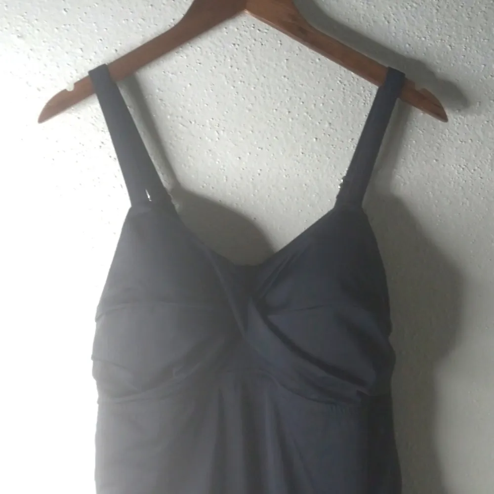 Jantzen 20W Twist Top Swim Dress in Black - Image 3