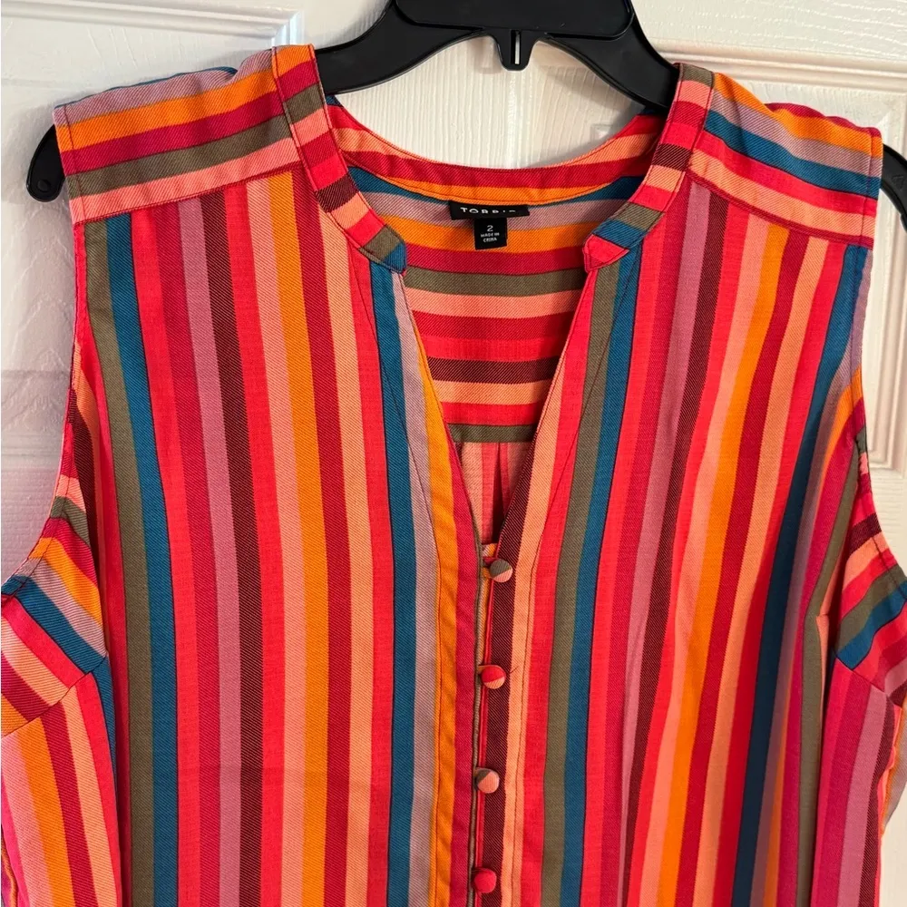 Torrid Orange Button Down Blouse with Mandarin Collar - Image 4