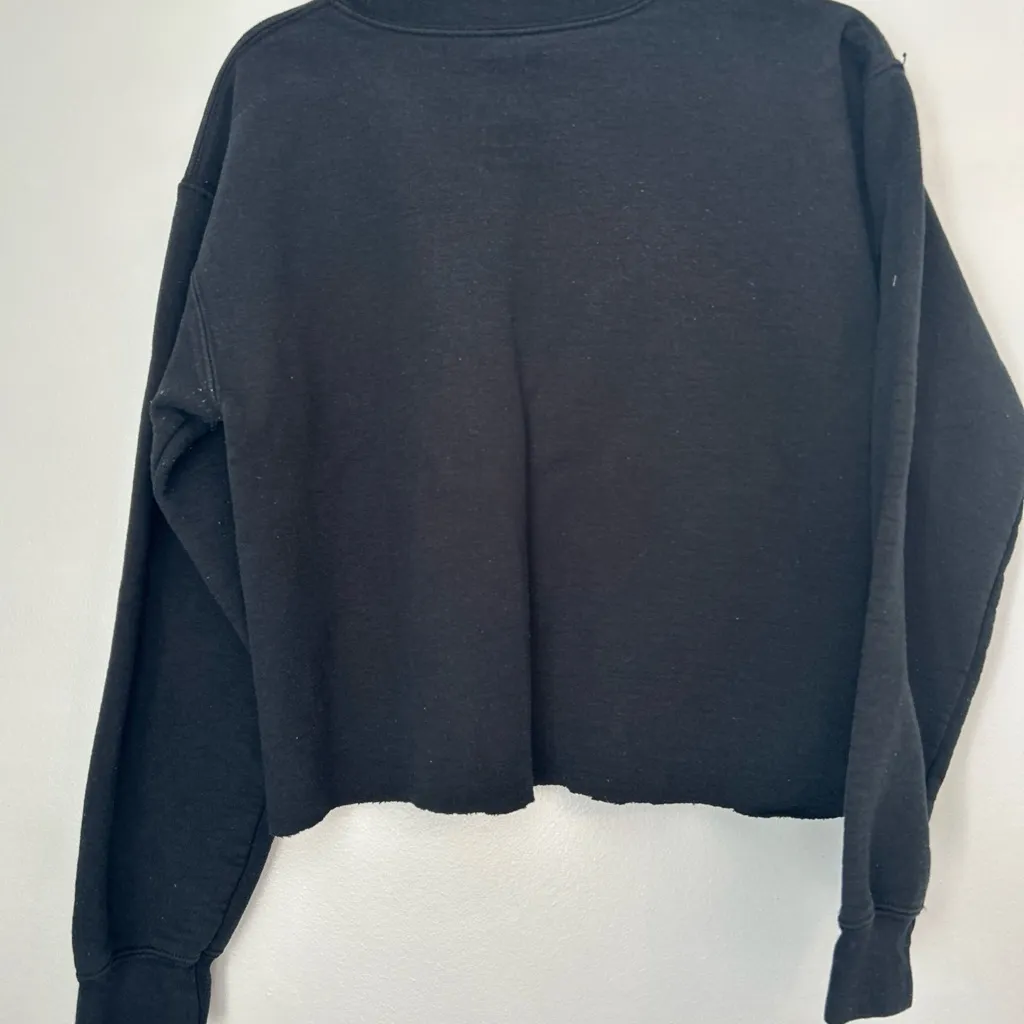 Black Gildan App State Sweatshirt‎ cutoff hem Yellow - Image 6