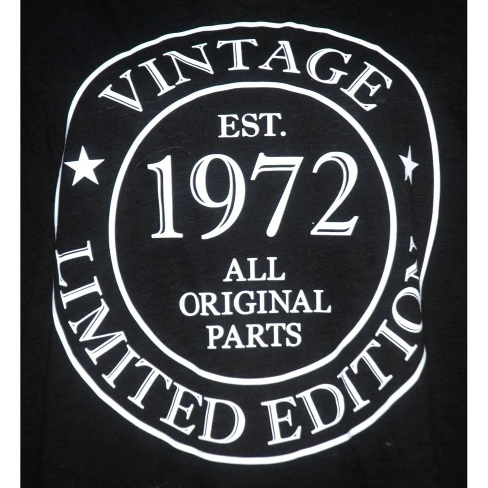 NWOT Custom Birthday Est. 1972 Ladies Black T - Image 3