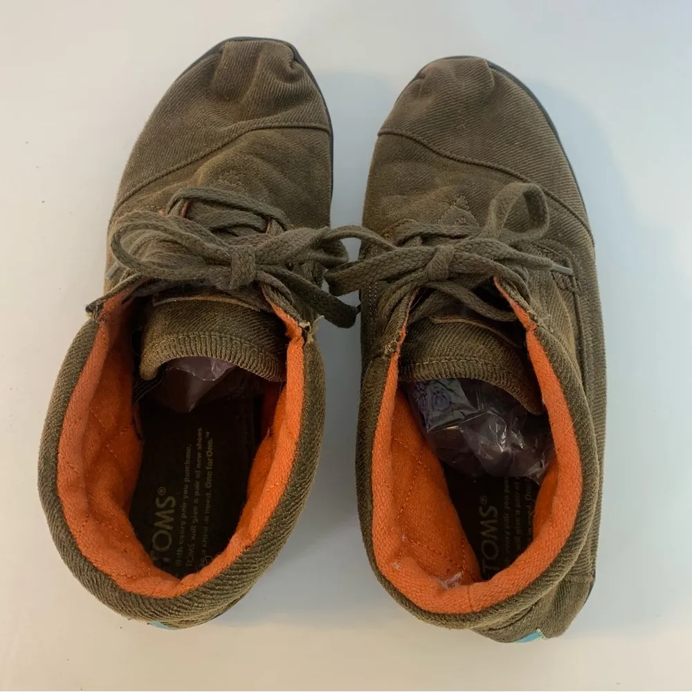 TOMS Brown Waxed Twill Highland Botas - Image 9