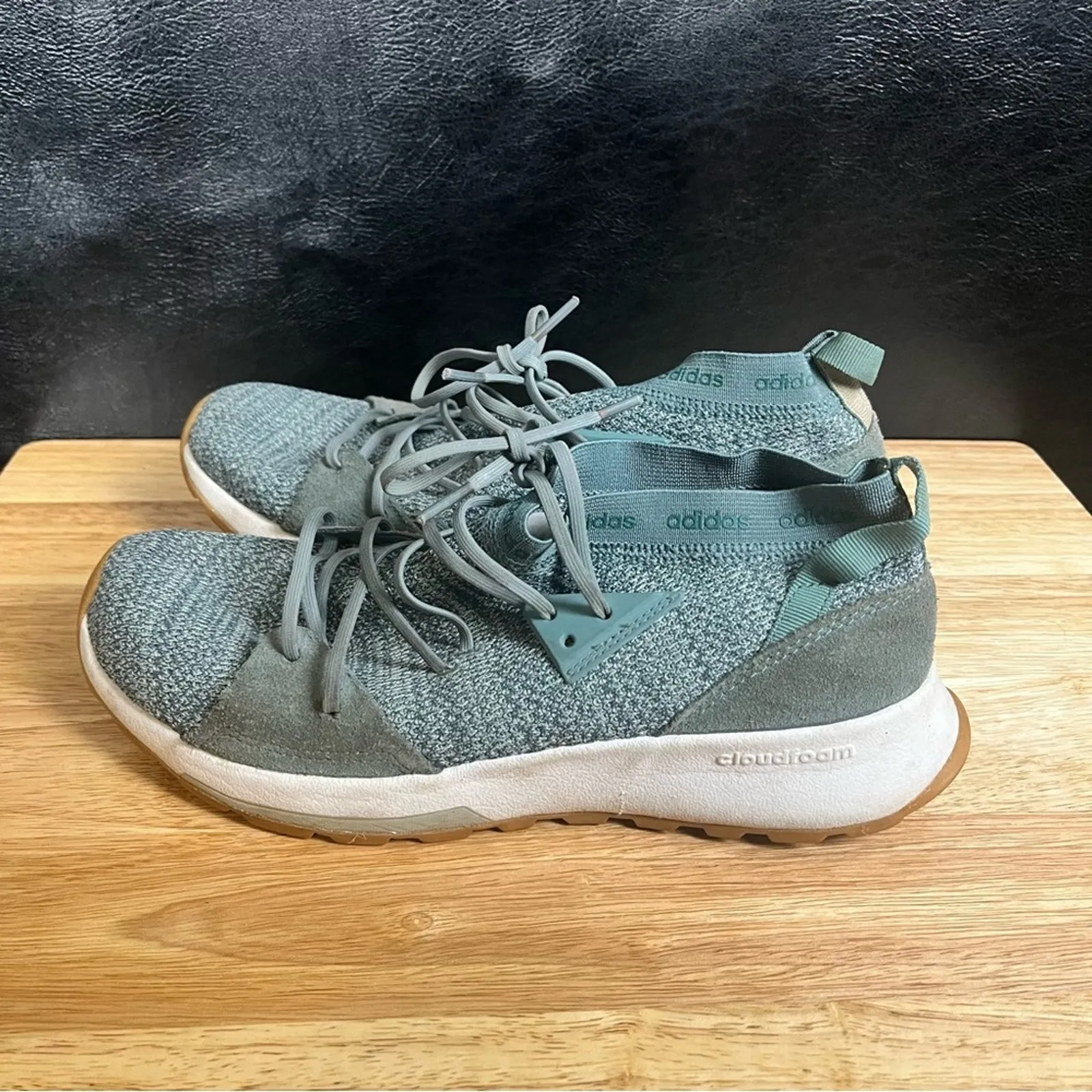 Adidas Green Cloudfoam Quesa‎ Sneakers Size 9 - Image 2