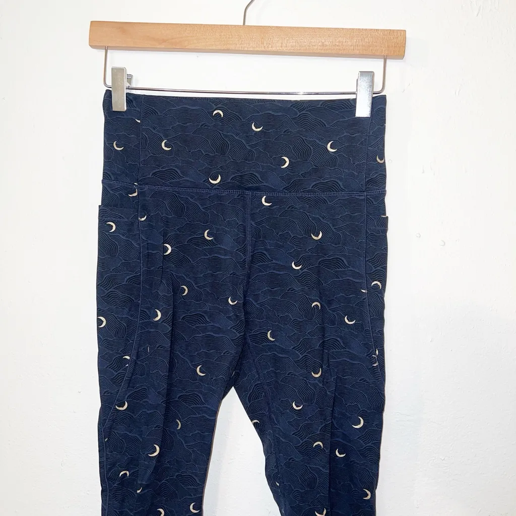 Zyia active navy blue luxe all over terrace moon print leggings Size 4 - Image 2