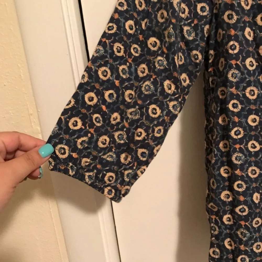 Lucky Brand Blue Floral Peasant Blouse - Image 2