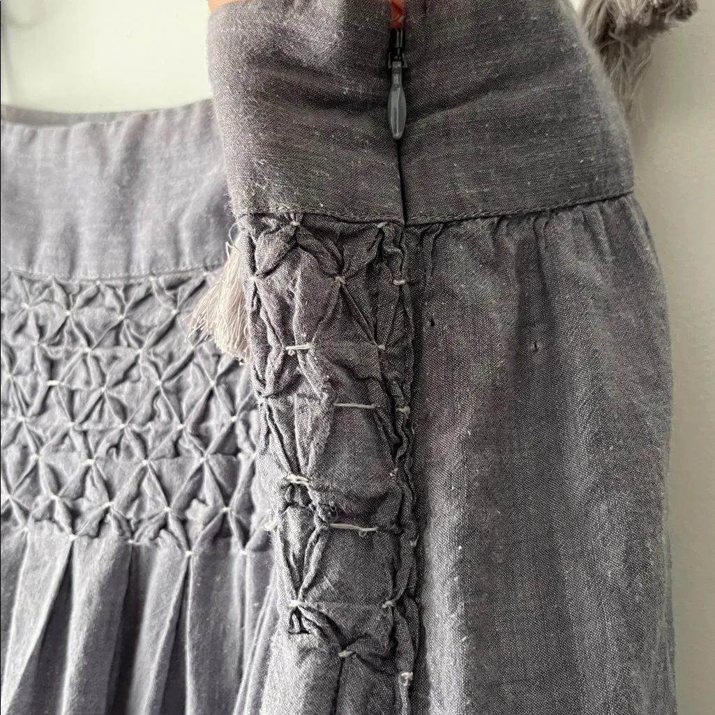 MIRTH Mykonos Maxi Blue Chambray Tassel Embroidered Boho Dress Large - Image 5