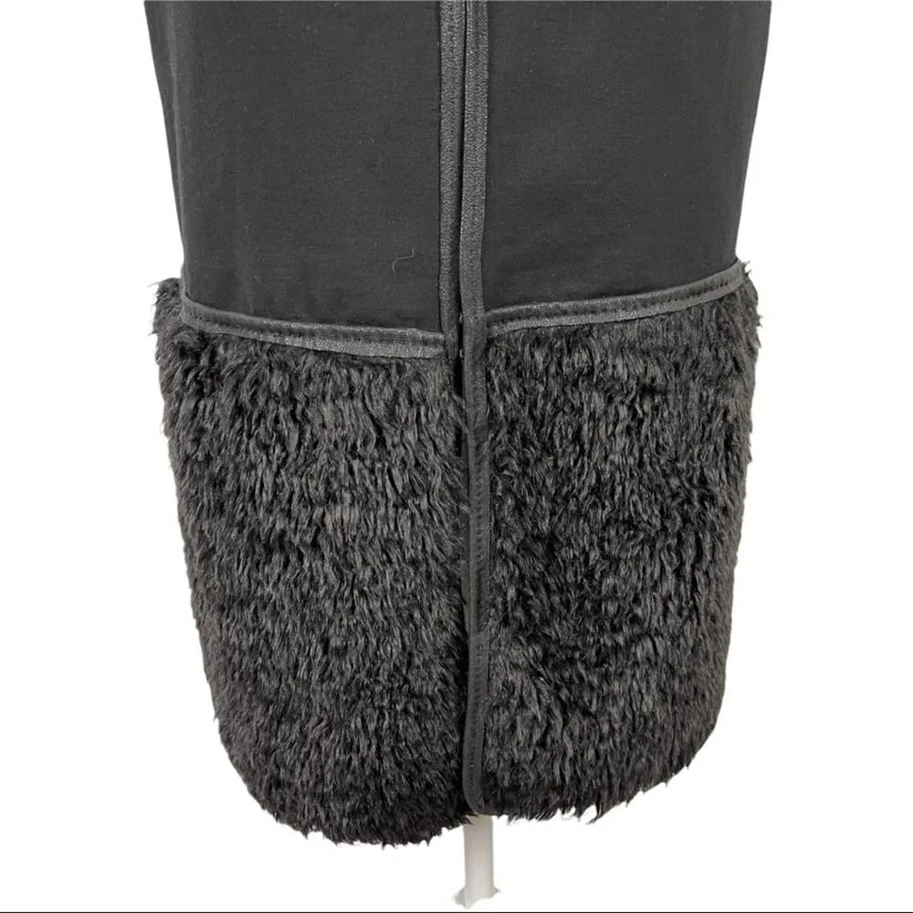 Max Studio Faux Fur Shearling Black Long Vest Duster Jacket Sleeveless Medium - Image 12