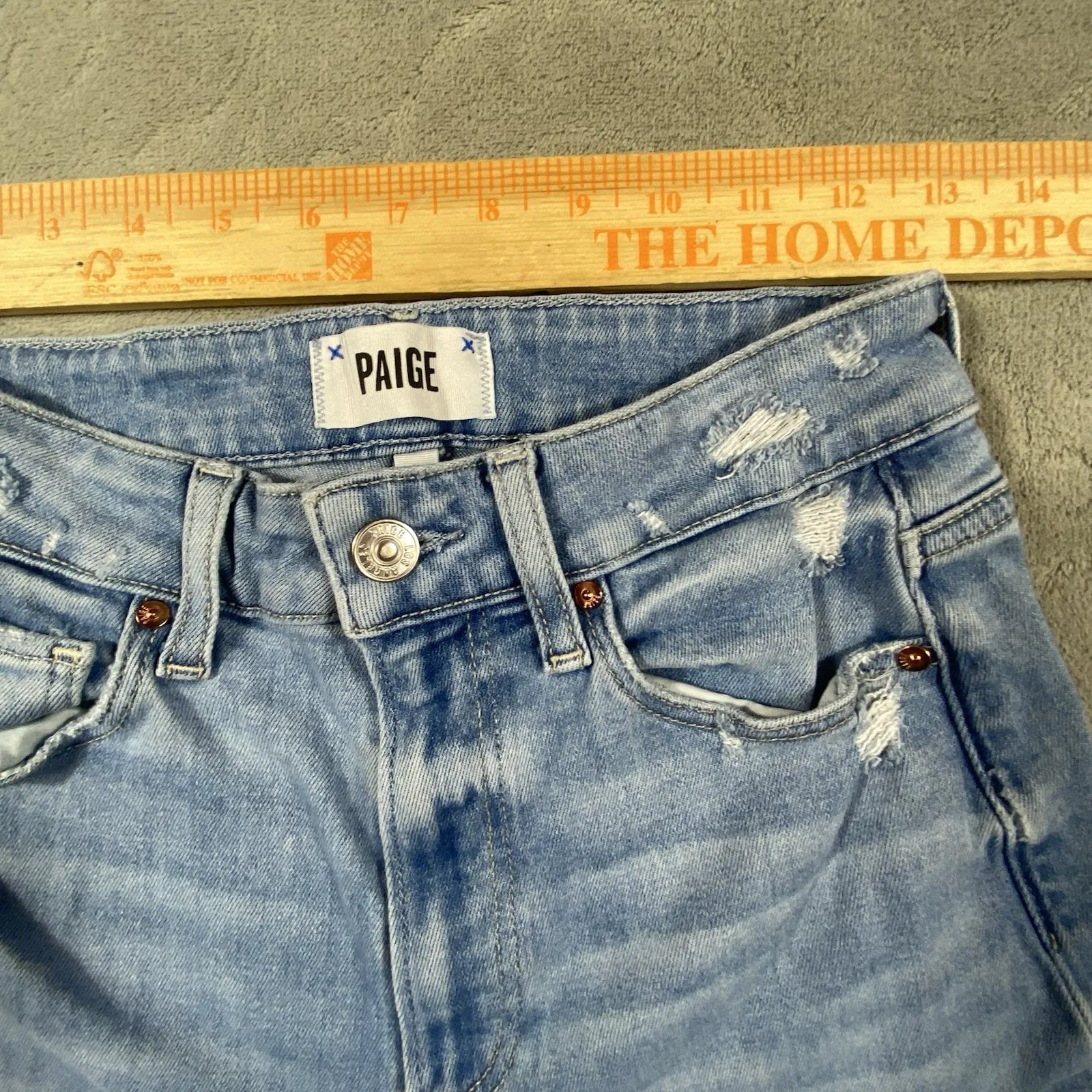 Paige Jeans 26 Petite Anessa Cropped Wide Leg Denim High Rise Hipster Trousers - Image 14