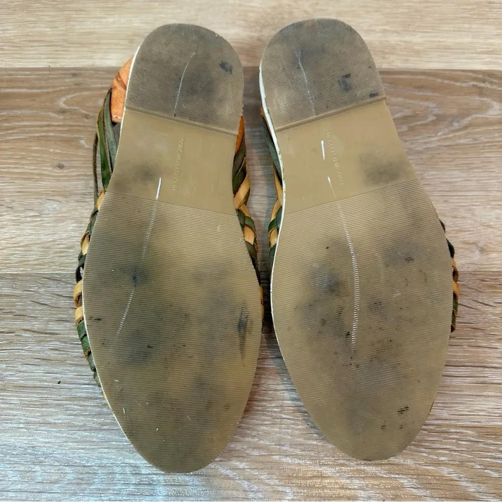 Boho Leather Woven made in Mexico Women's Loafers Brown Size 6.5 - Image 10