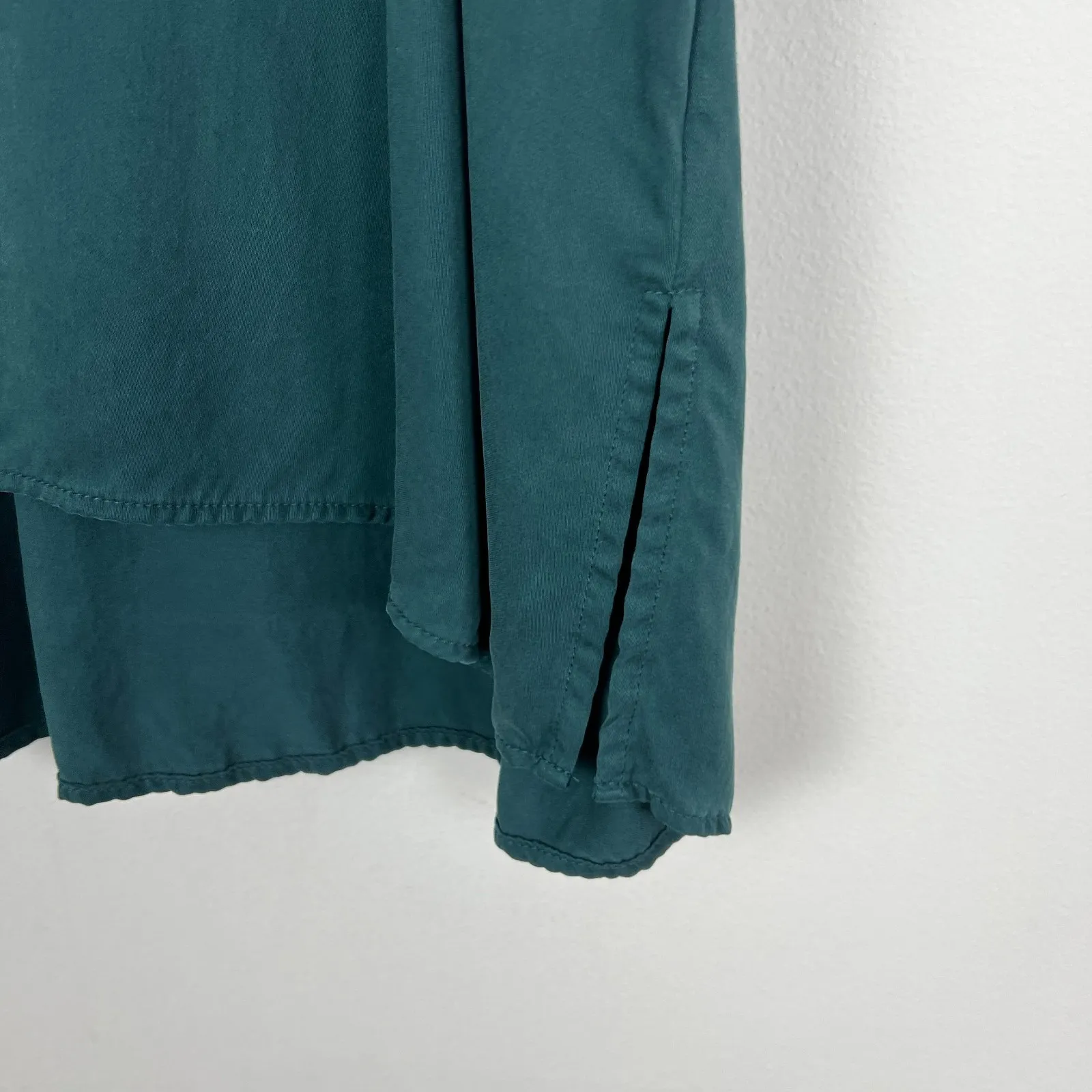 J Jill Blouse Top Womens 2X Green Button Up Long Sleeve Relaxed Fit V - Image 6