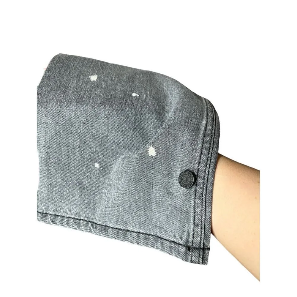 Sandrine Rose Womens Polka Dot Gray Wide Leg Button Fly Buckle Back NWT Size 27 - Image 4