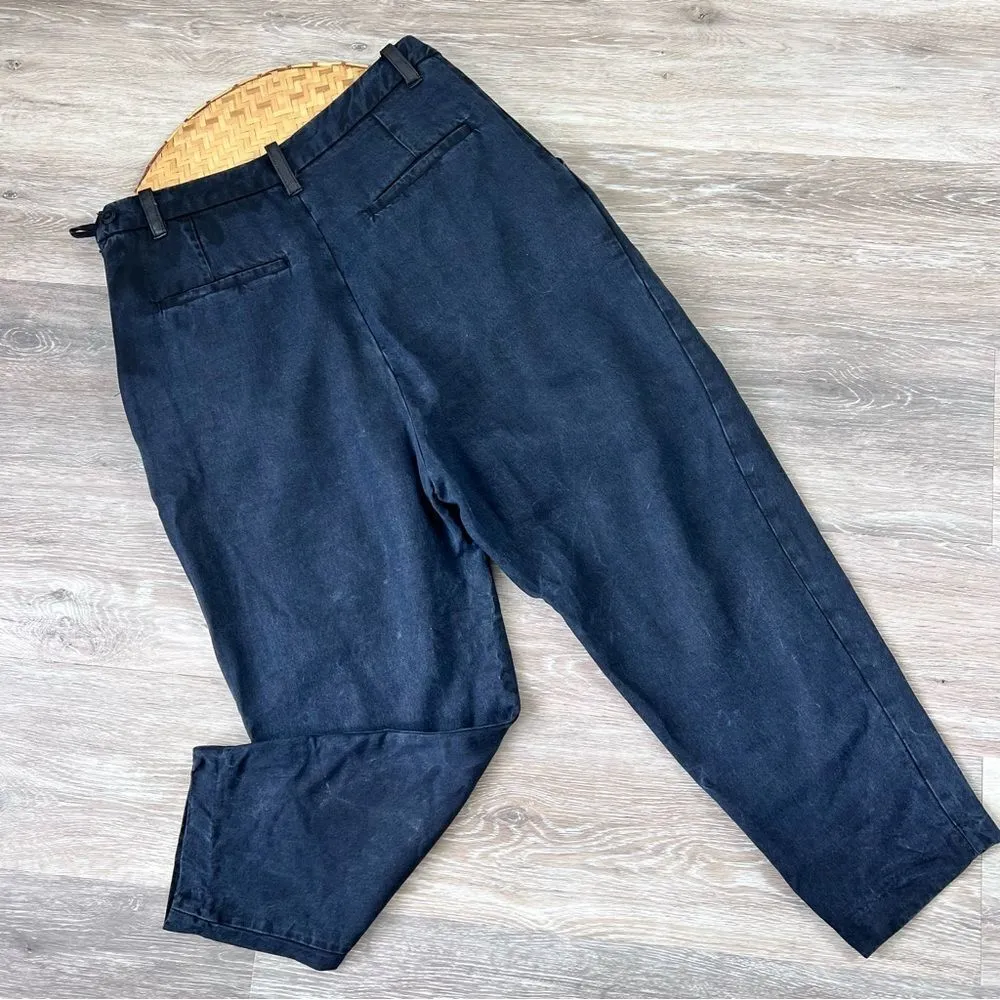 Mango‎ navy cross over pleat front pants - Image 2