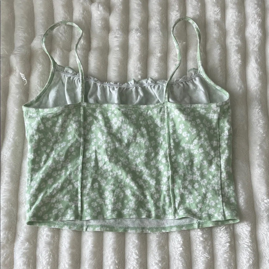 PacSun Light Green Floral Crop Top - Image 5