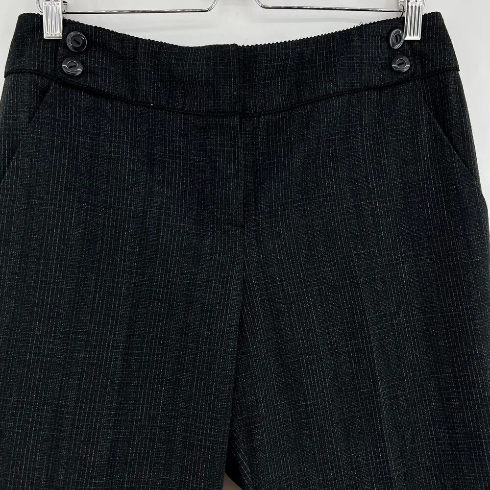 Sharagano (10) Black Brushed Plaid Straight Leg Trouser Dress Pants - Image 3