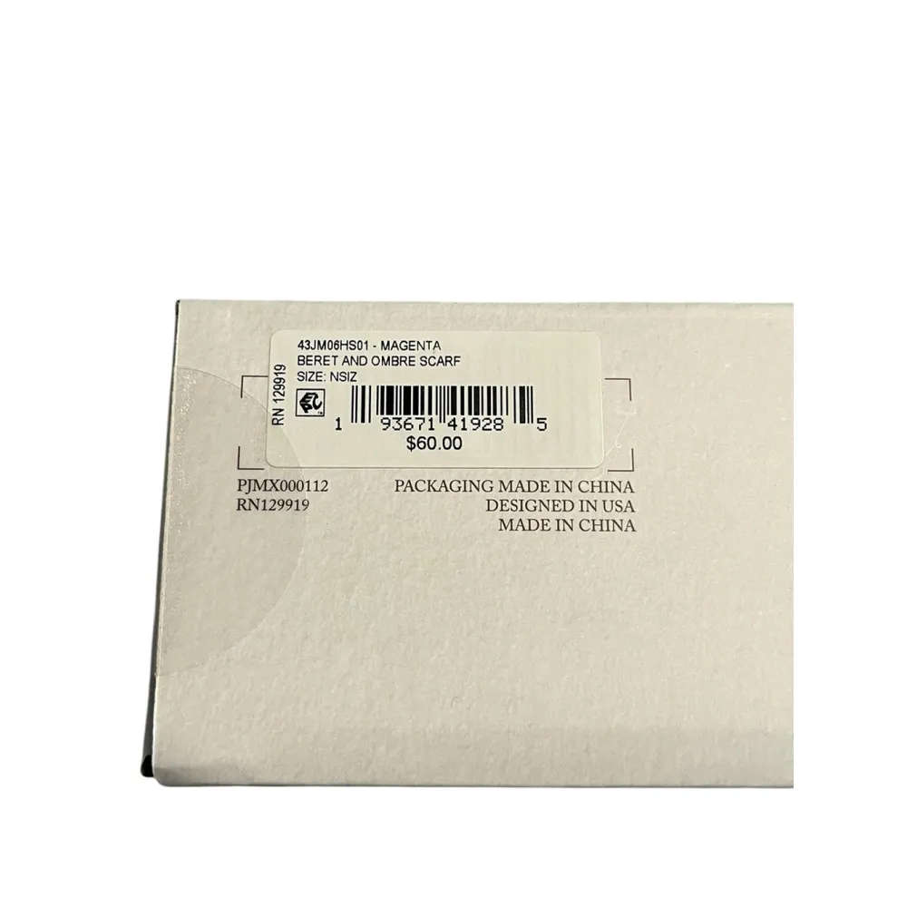 Jessica Simpson Beret And Scarf Set Pink White Adult OS Warm Cozy Soft Gift NWT - Image 5