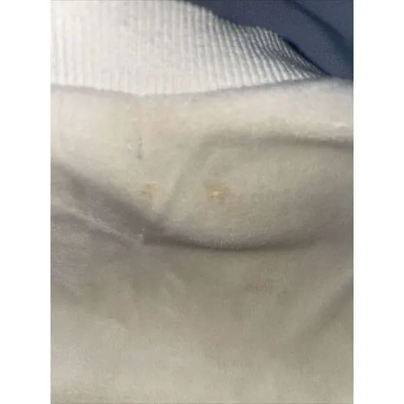 Vintage Cream Grandma Crewneck Embroidered Velvet‎ Sweater By Twins Blue Size M - Image 9